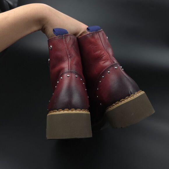 PIKOLINOS Vicar lace-up ankle boots Studded Moto Biker Indie Grunge Boho 90s Y2k - Picture 6 of 9